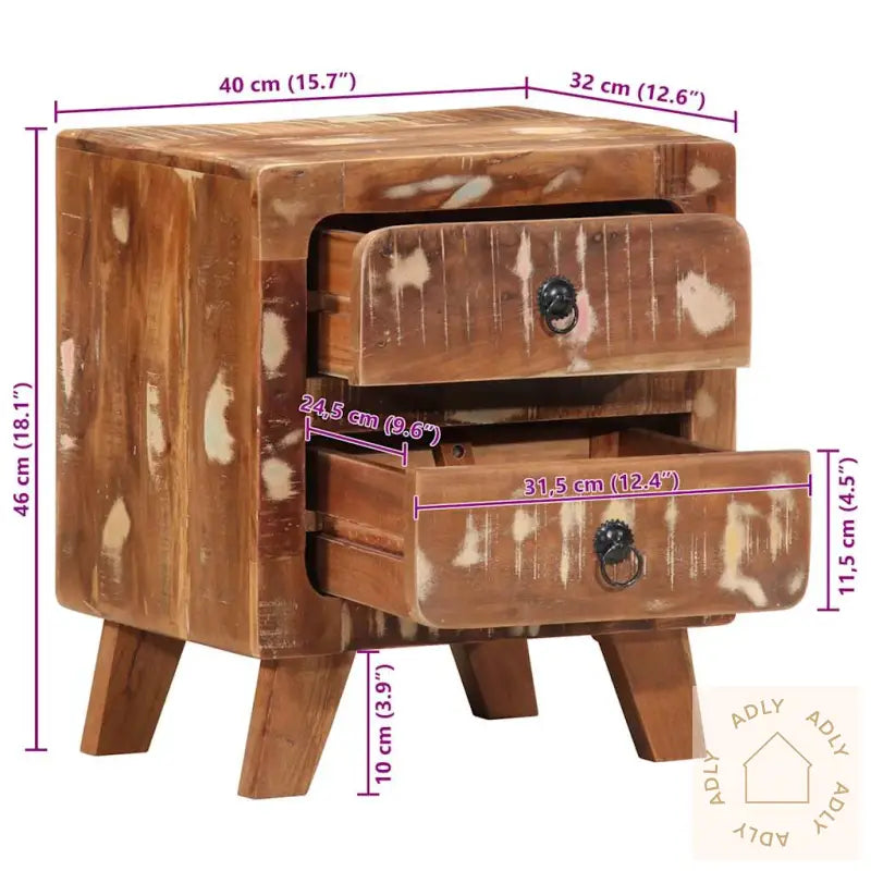 Nattskap 2 Stk 40X32X46 Cm Gjenvunnet Heltre