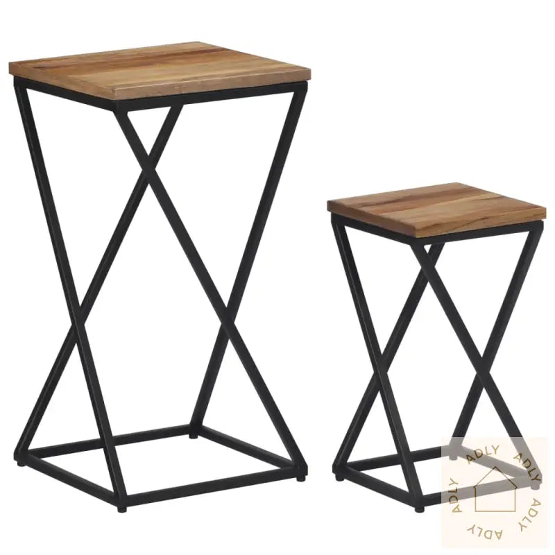 Sidebord 2 Stk Gjenvunnet Heltre Teak