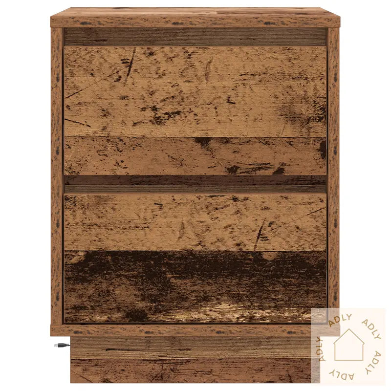 Nattbord Med Led Lys Gamle Tre 39X34.5X50 Cm