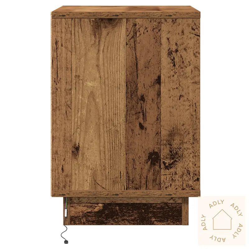 Nattbord Med Led Lys Gamle Tre 39X34.5X50 Cm