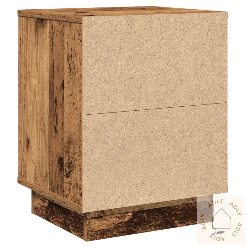 Nattbord Med Led Lys Gamle Tre 39X34.5X50 Cm