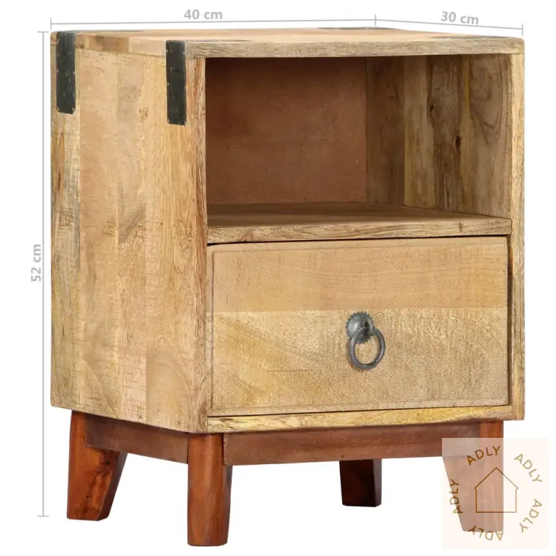 Nattbord 40X30X52 Cm Grov Heltre Mango