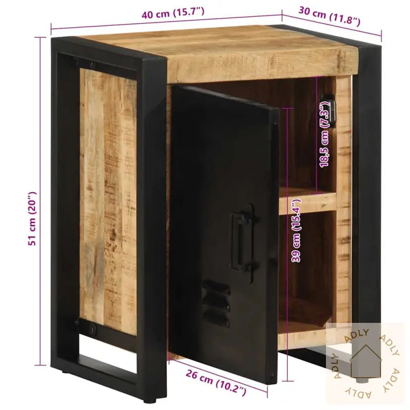 Nattbord 40X30X51 Cm Grovt Heltre Mangotre
