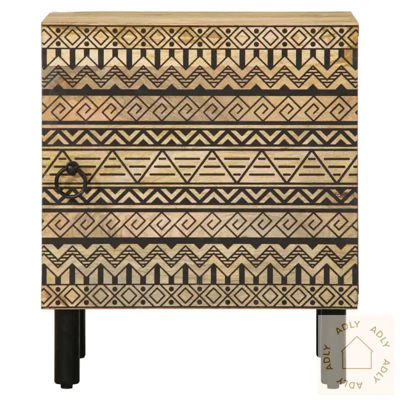Nattbord 2 Stk Svart 40X33,5X46 Cm Grovt Heltre Mangotre