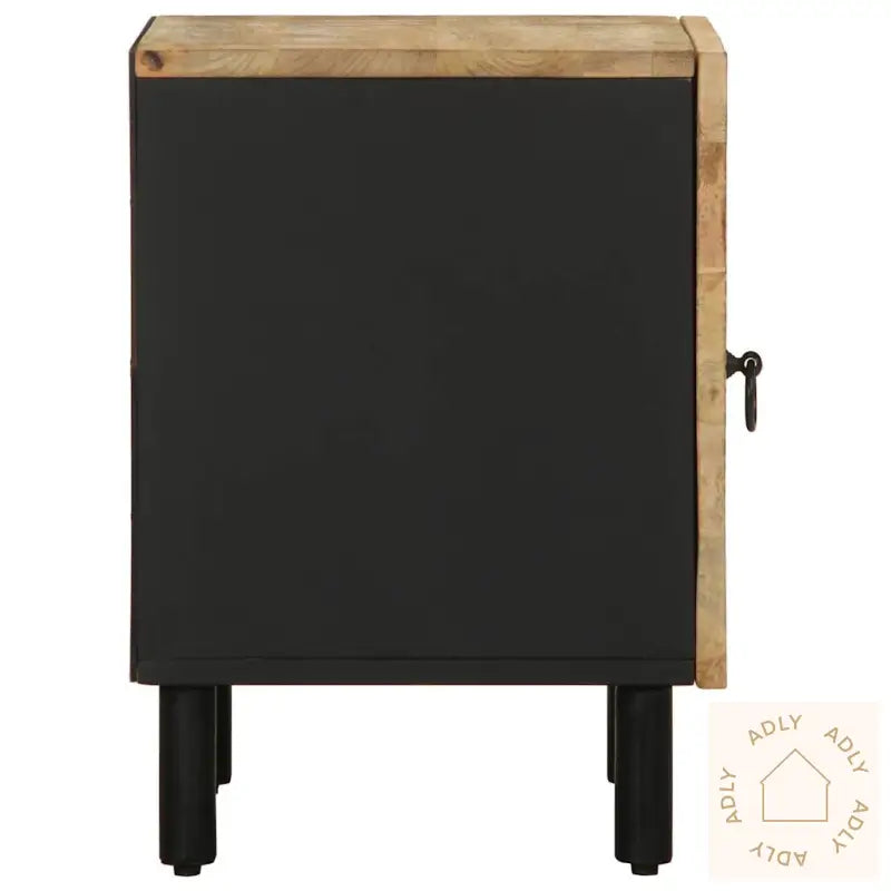 Nattbord 2 Stk Svart 40X33,5X46 Cm Grovt Heltre Mangotre