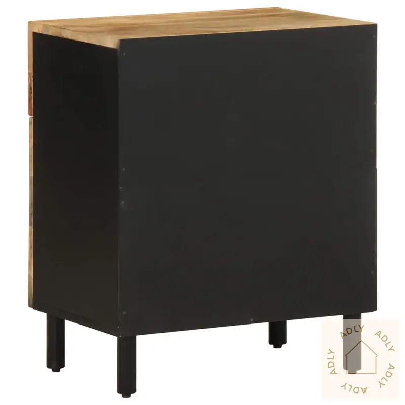 Nattbord Svart 50X33X60 Cm Grovt Heltre Mangotre