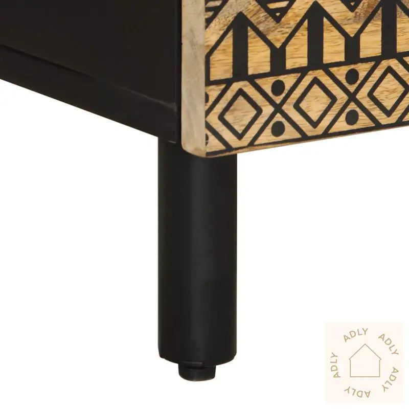 Nattbord Svart 50X33X60 Cm Grovt Heltre Mangotre