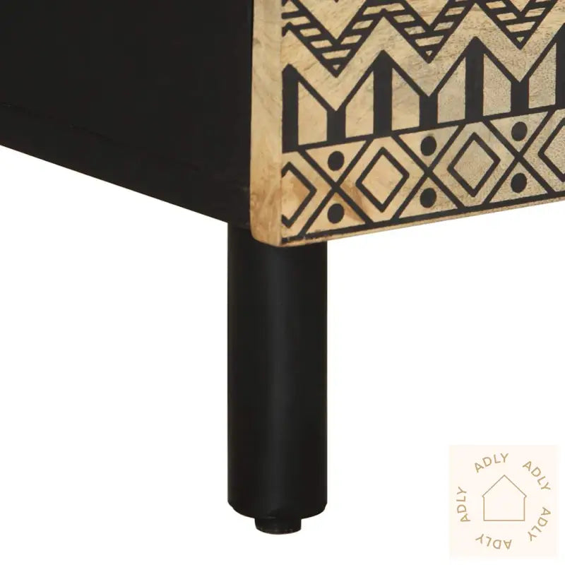 Nattbord 2 Stk Svart 40X33,5X46 Cm Grovt Heltre Mangotre