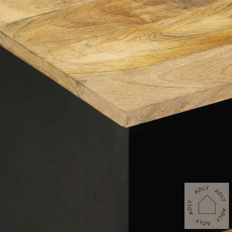 Nattbord 2 Stk Svart 40X33X46 Cm Grovt Heltre Mangotre