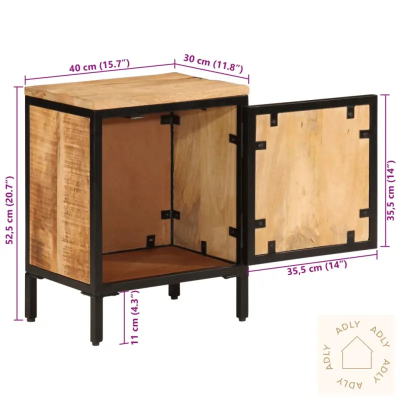 Nattbord 40X30X52,5 Cm Grovt Heltre Mangotre