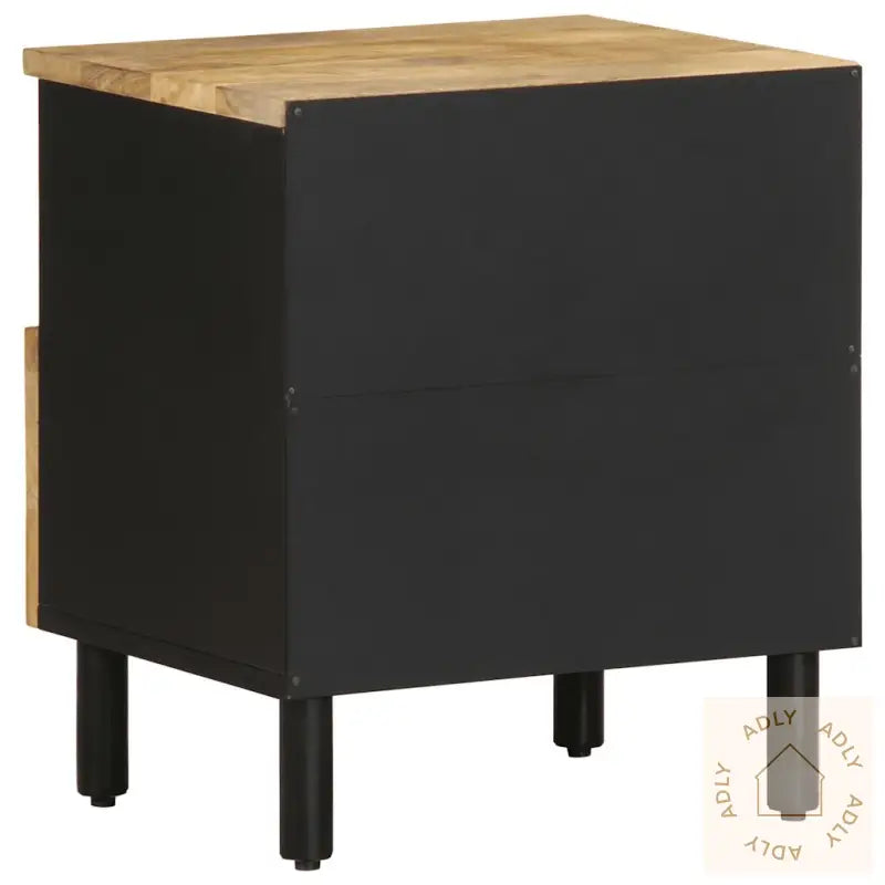 Nattbord Svart 40X33X46 Cm Grovt Heltre Mangotre