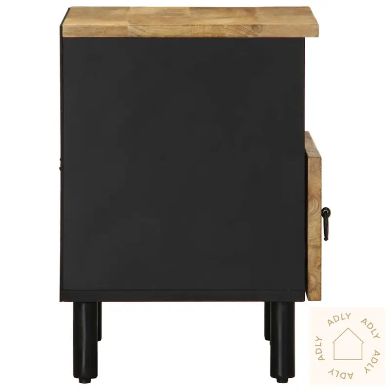 Nattbord Svart 40X33X46 Cm Grovt Heltre Mangotre