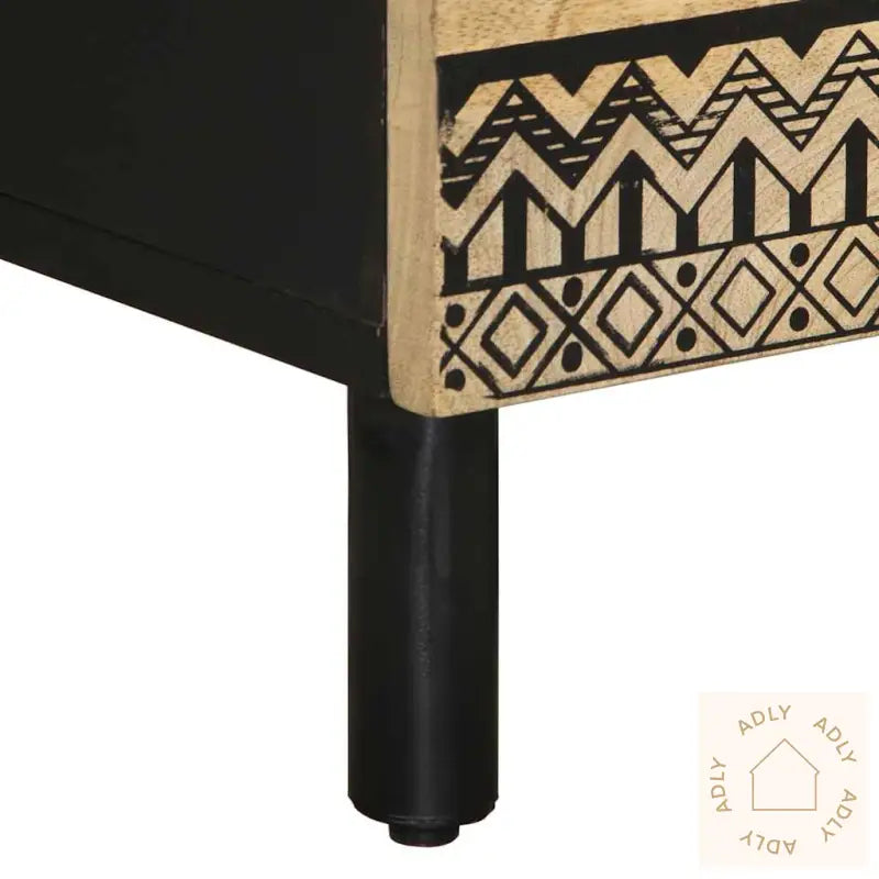 Nattbord Svart 40X33,5X46 Cm Grovt Heltre Mangotre