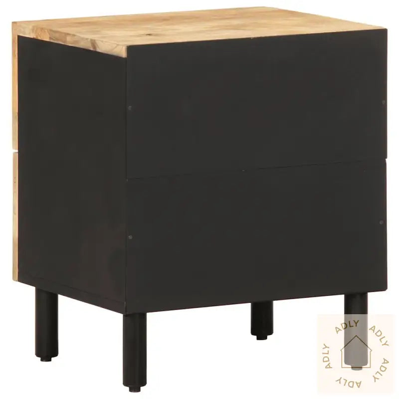 Nattbord Svart 40X33,5X46 Cm Grovt Heltre Mangotre