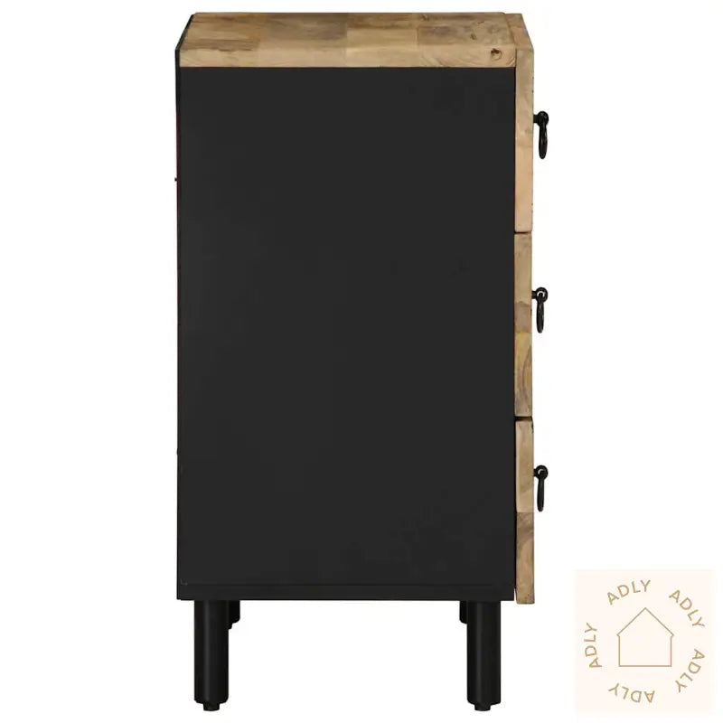 Nattbord Svart 50X33X62 Cm Grovt Heltre Mangotre