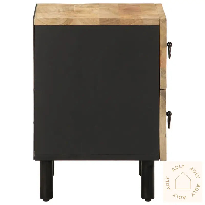 Nattbord Svart 40X33,5X46 Cm Grovt Heltre Mangotre
