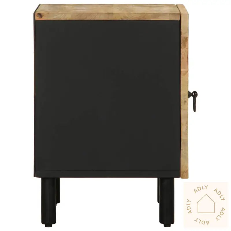 Nattbord Svart 40X33,5X46 Cm Grovt Heltre Mangotre
