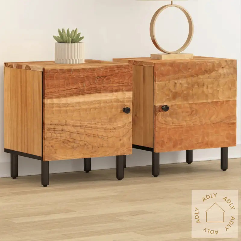 Nattbord 2 Stk 40X33X46 Cm Heltre Akasie