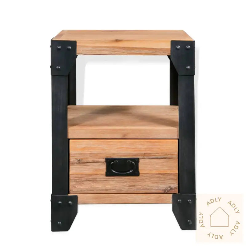Nattbord Heltre Akasie Stål 40X30X54 Cm