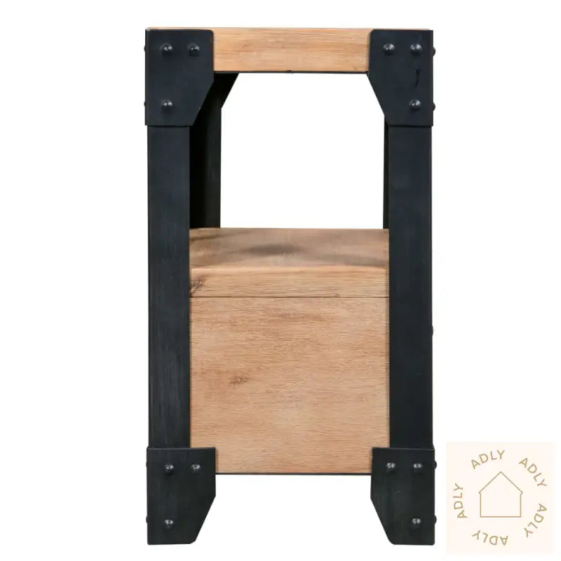 Nattbord 2 Stk Heltre Akasie Stål 40X30X54 Cm