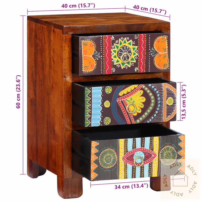 Nattbord 40X40X60 Cm Heltre Akasie