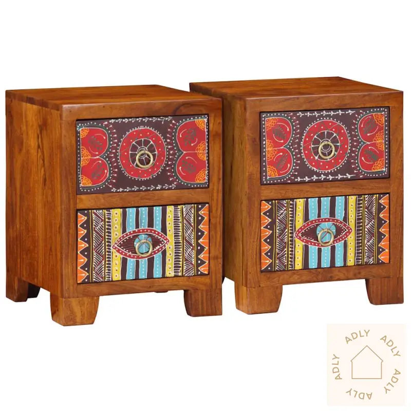 Nattbord 2 Stk 35X35X45 Cm Heltre Akasie