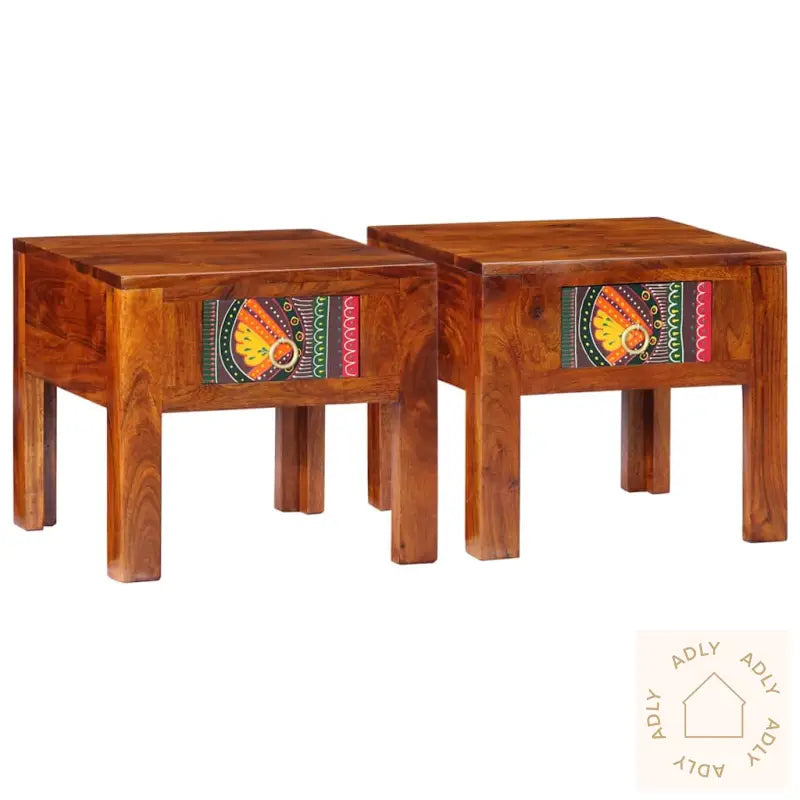 Nattbord 2 Stk 40X40X36 Cm Heltre Akasie
