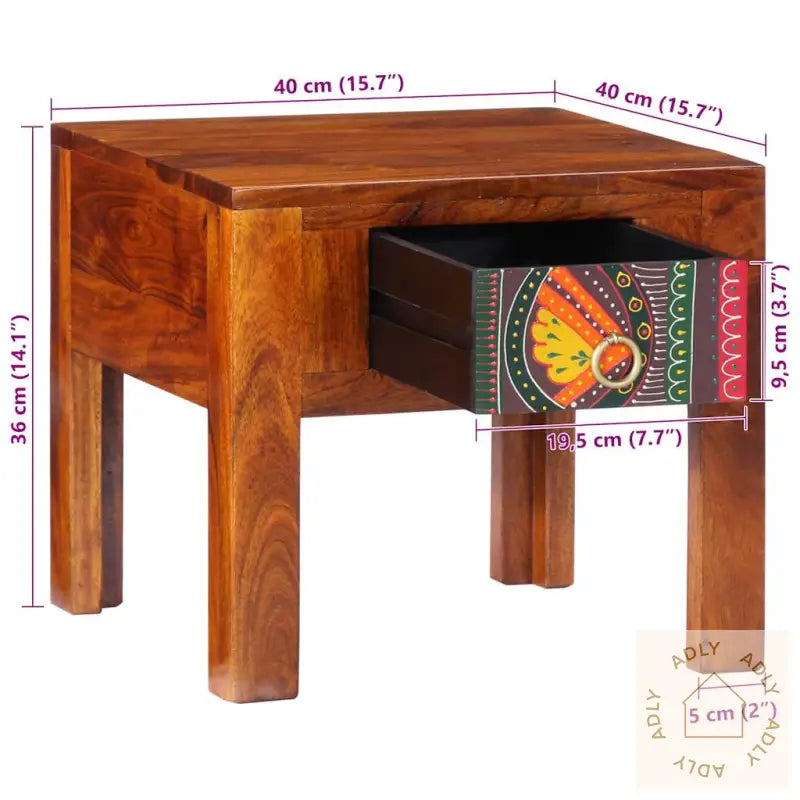 Nattbord 2 Stk 40X40X36 Cm Heltre Akasie