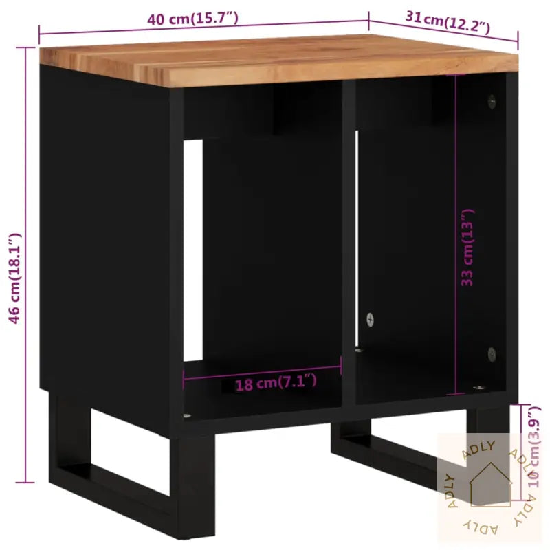 Sidebord 40X31X46 Cm Heltre Akasie Og Konstruert Tre