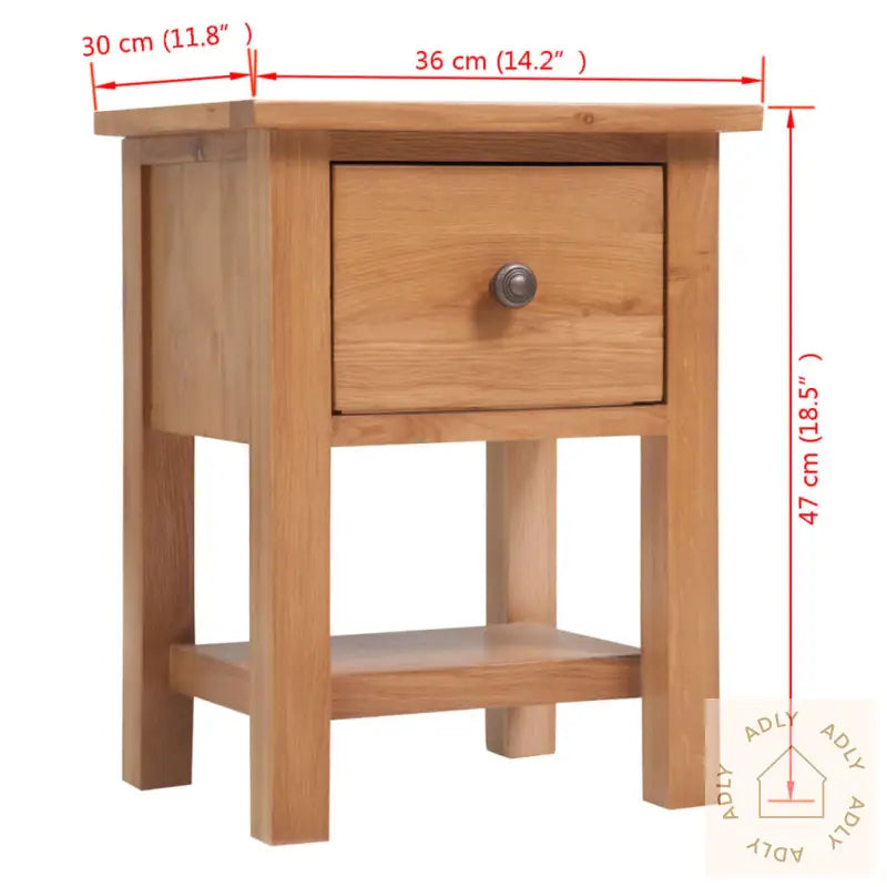 Nattbord 36X30X47 Cm Heltre Eik