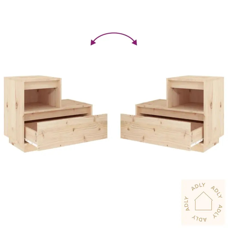 Nattbord 2 Stk 60X34X51 Cm Heltre Furu