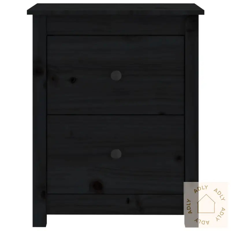 Nattbord 2 Stk Svart 50X35X61,5 Cm Heltre Furu