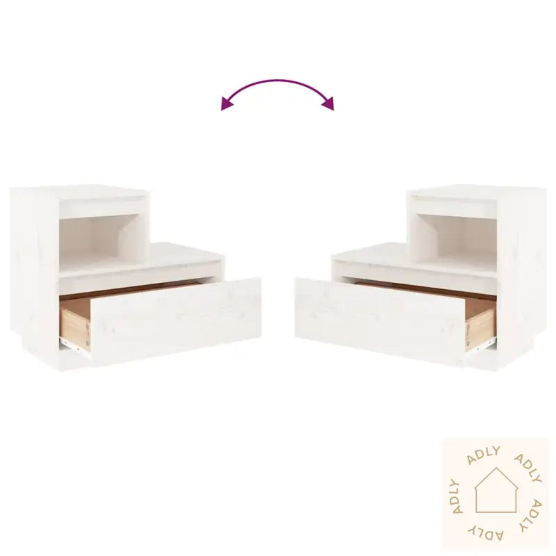 Nattbord Hvit 60X34X51 Cm Heltre Furu