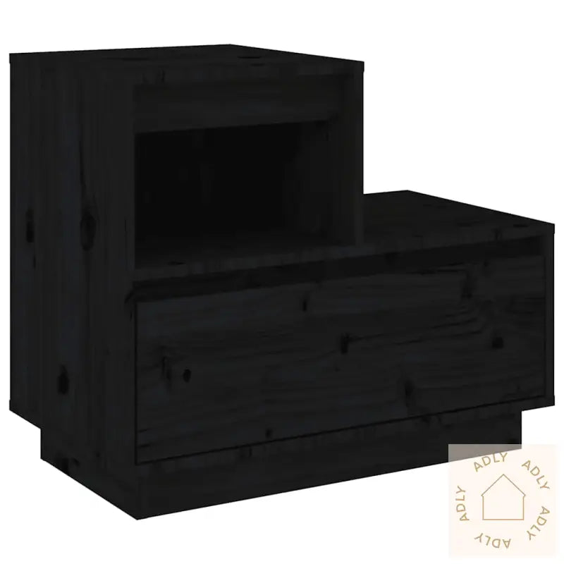 Nattbord 2 Stk Svart 60X34X51 Cm Heltre Furu