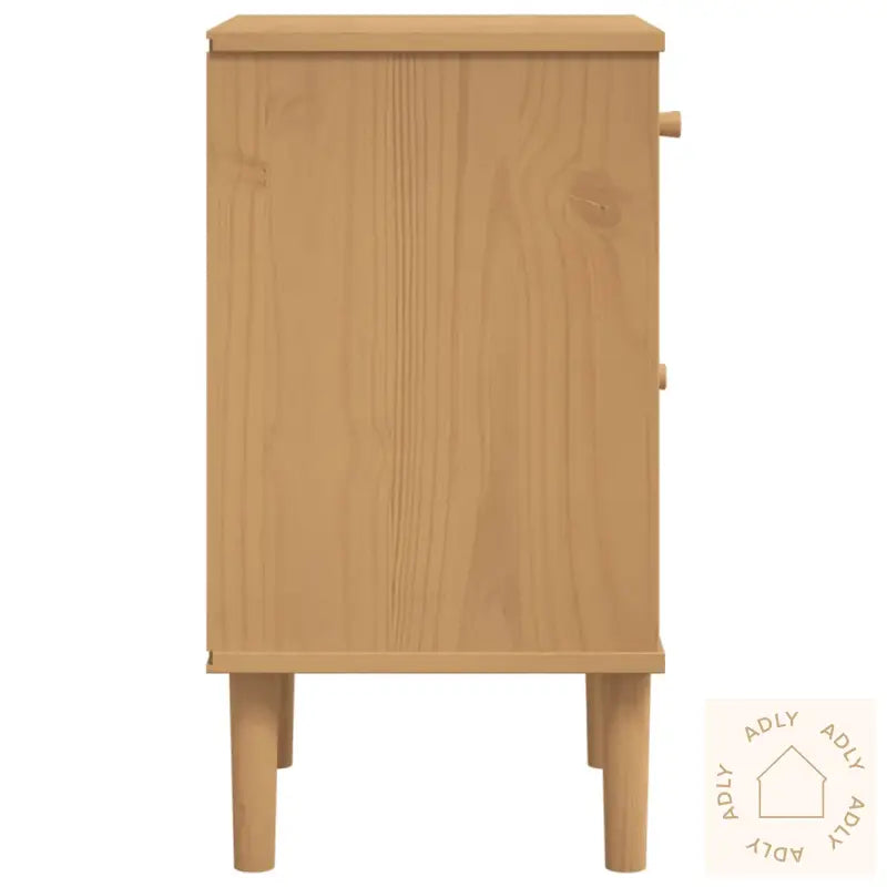 Nattbord Senja Rotting Utseende Brun 40X35X65 Cm Heltre Furu
