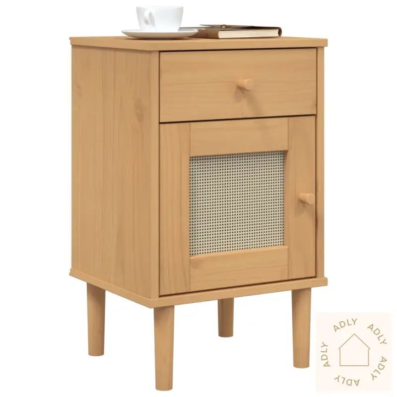 Nattbord Senja Rotting Utseende Brun 40X35X65 Cm Heltre Furu