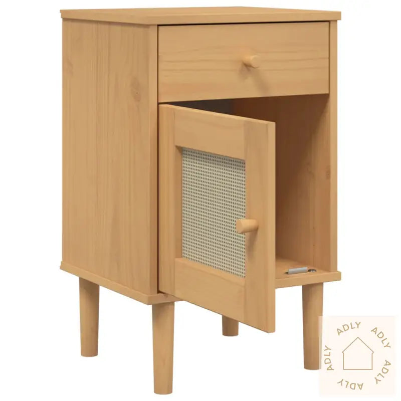 Nattbord Senja Rotting Utseende Brun 40X35X65 Cm Heltre Furu