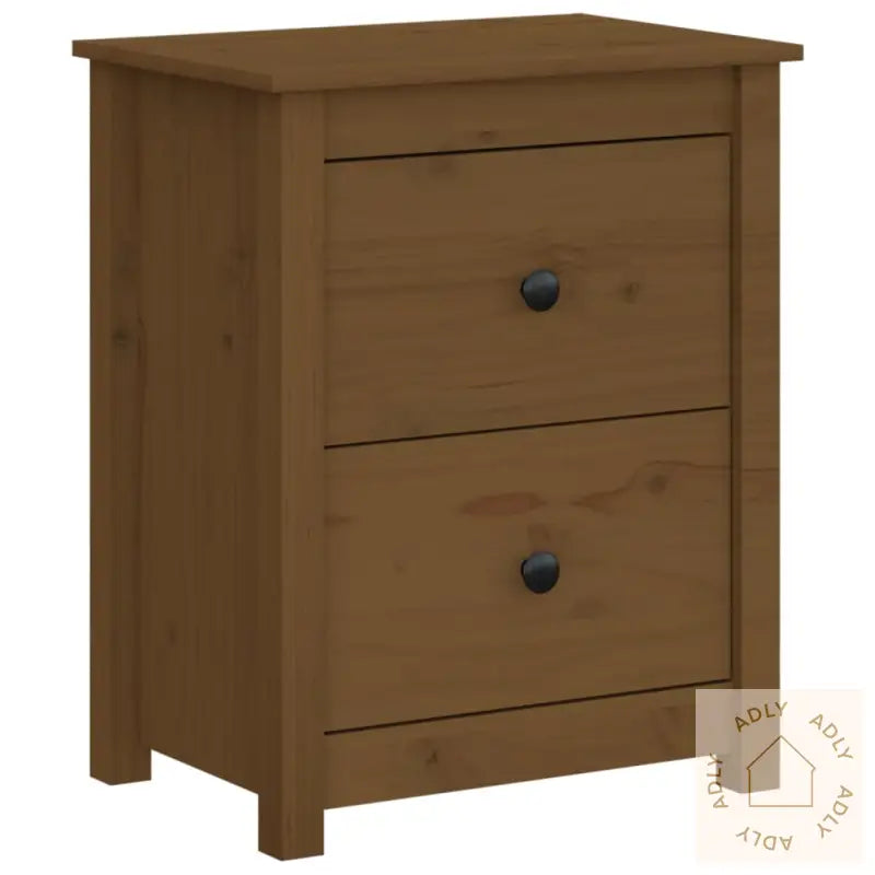 Nattbord 2 Stk Honningbrun 50X35X61,5 Cm Heltre Furu
