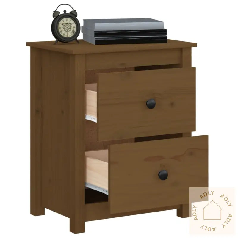 Nattbord 2 Stk Honningbrun 50X35X61,5 Cm Heltre Furu