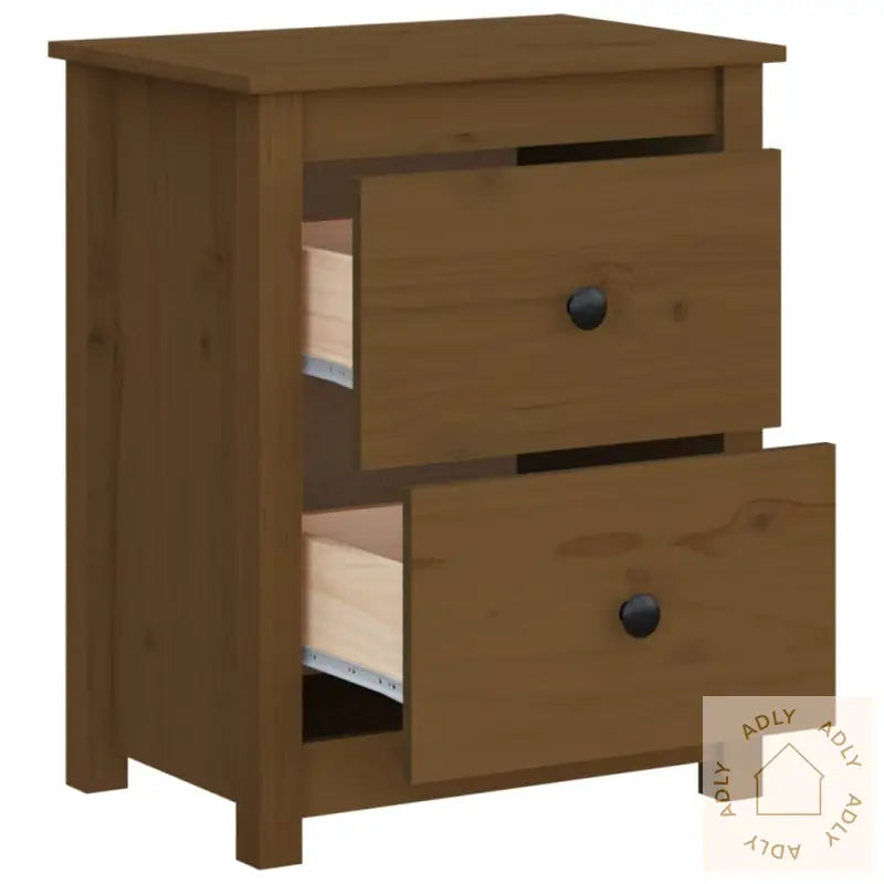 Nattbord 2 Stk Honningbrun 50X35X61,5 Cm Heltre Furu