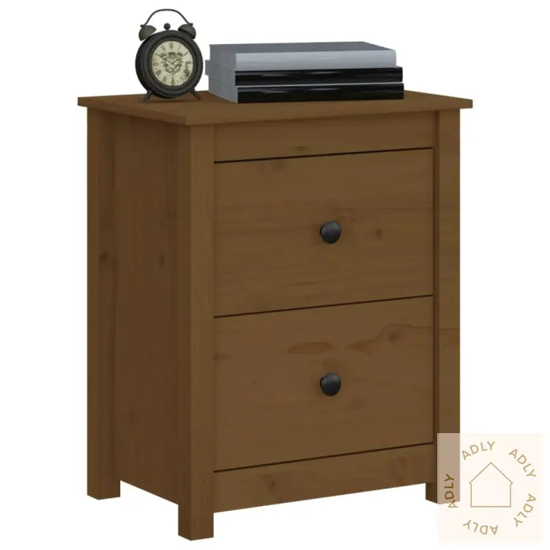 Nattbord 2 Stk Honningbrun 50X35X61,5 Cm Heltre Furu