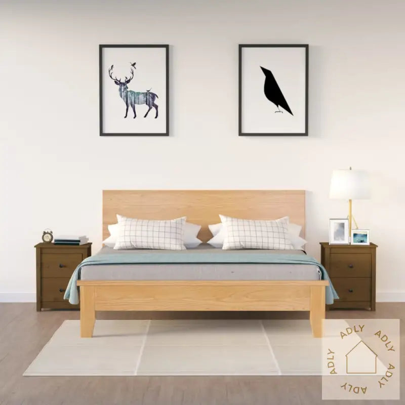 Nattbord 2 Stk Honningbrun 50X35X61,5 Cm Heltre Furu
