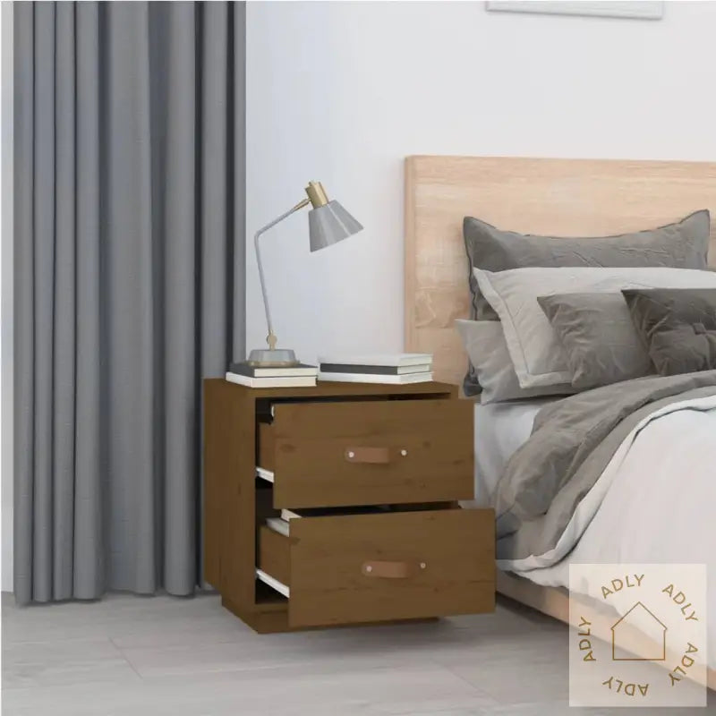   Nattbord 2 Stk Honningbrun 40X34X45 Cm Heltre Furu