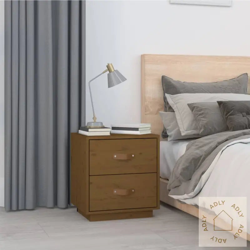   Nattbord 2 Stk Honningbrun 40X34X45 Cm Heltre Furu
