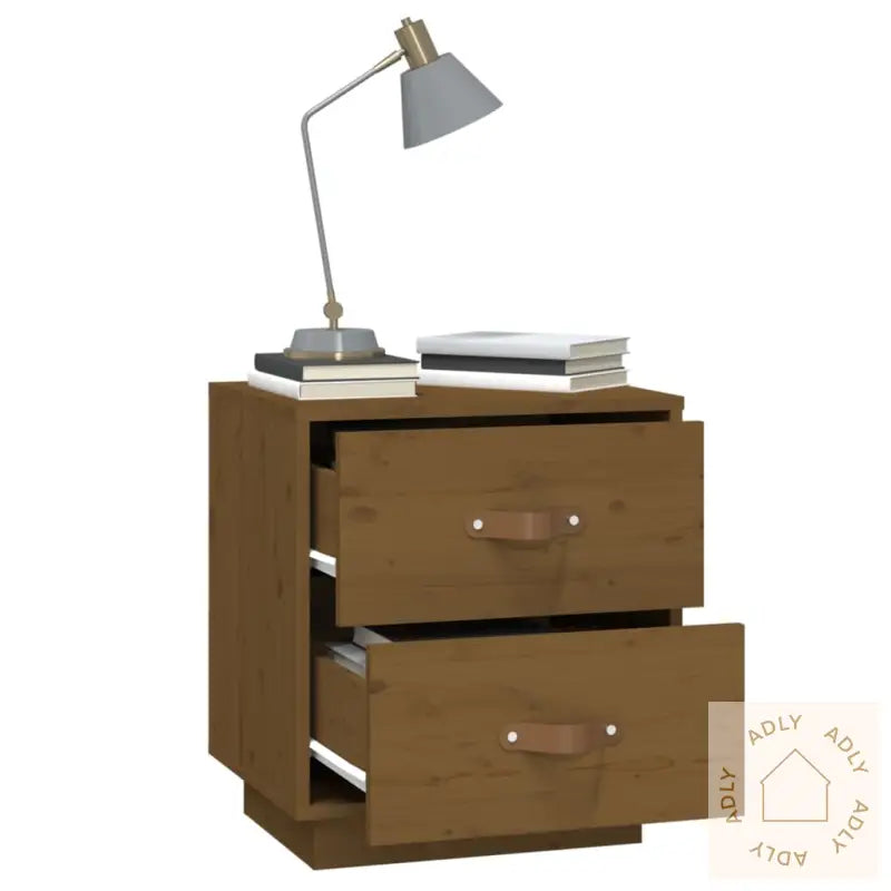   Nattbord 2 Stk Honningbrun 40X34X45 Cm Heltre Furu