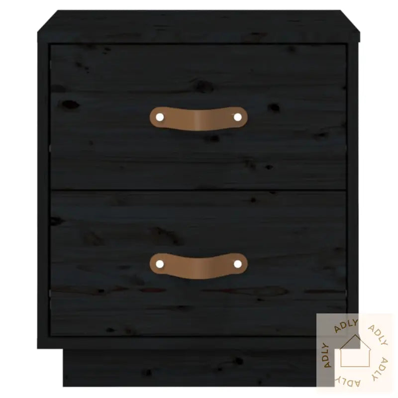   Nattbord 2 Stk Svart 40X34X45 Cm Heltre Furu