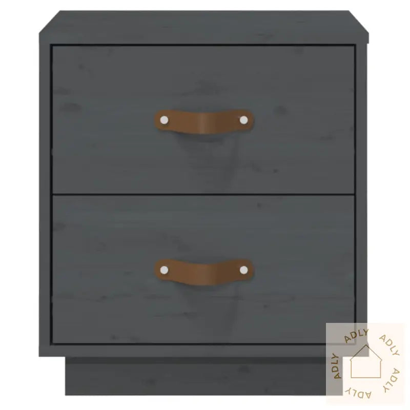   Nattbord 2 Stk Grå 40X34X45 Cm Heltre Furu