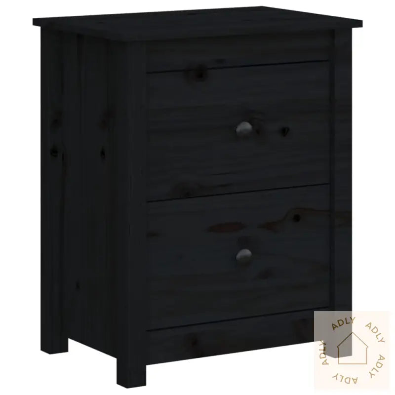 Nattbord Svart 50X35X61,5 Cm Heltre Furu