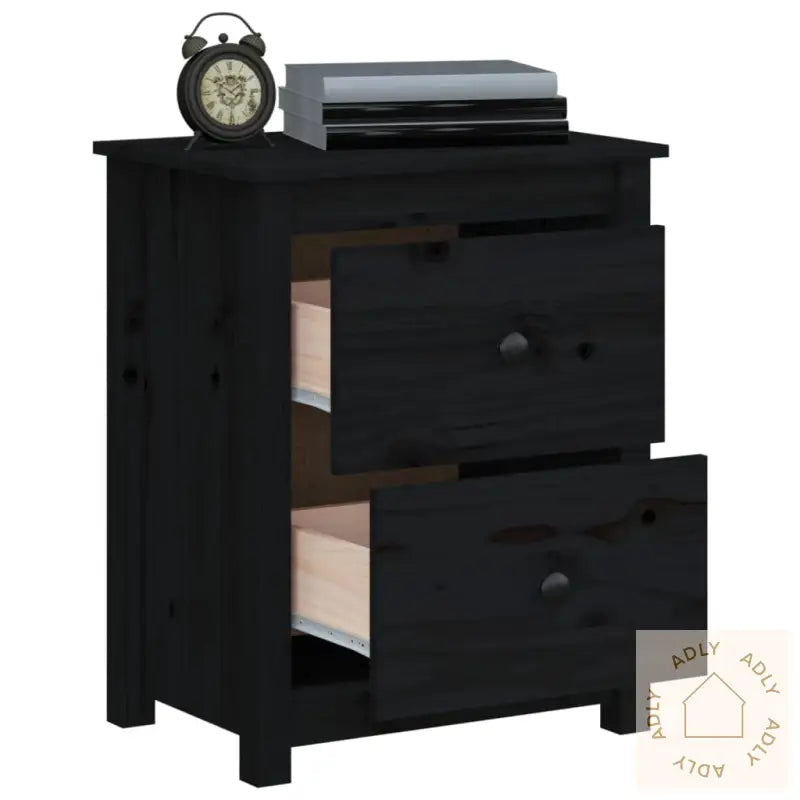 Nattbord Svart 50X35X61,5 Cm Heltre Furu