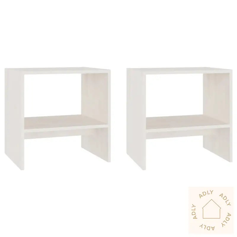 Nattbord 2 Stk Hvit 40X30,5X40 Cm Heltre Furu